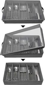 img 1 attached to 🍴 Sorbus Flatware Storage Chest: Organize Utensils with Style & Efficiency - Clear Lid, Large Capacity, Gray