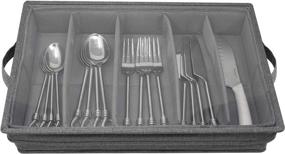 img 4 attached to 🍴 Sorbus Flatware Storage Chest: Organize Utensils with Style & Efficiency - Clear Lid, Large Capacity, Gray