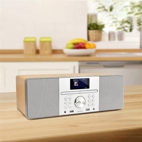img 1 attached to 🎶 LEMEGA MSY1P All-in-One Music System, CD Player, FM Digital Radio, Bluetooth Speaker, 20W Stereo Sound, Wooden Box, USB MP3, USB Charger, Headphone-Out, Aux-in, Alarms and Clock, White Oak Colour Display