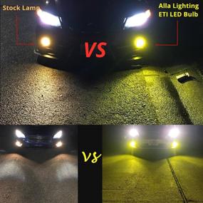 img 1 attached to 🔆 Alla Lighting XTreme Super Bright H11 H8 LED Fog Lights Bulbs - 3800lm, 3000K Golden Yellow, ETI 56-SMD, 12V DRL Lamp Replacement for H16