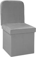 🪑 versatile grey velvet ottoman chair with storage - b fsobeiialeo's folding ottoman with seat back - perfect for vanity, desk, and toy storage logo