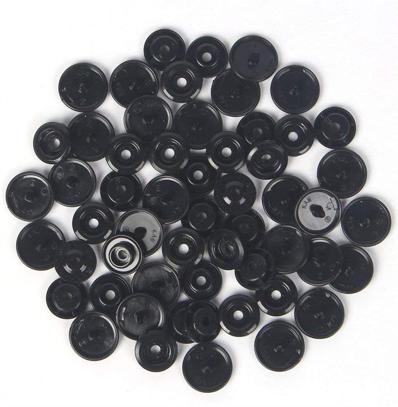 Ganssia GANSSIA 1 Inch Buttons 25mm Sewing Flatback Button Black Colored  Pack of 50
