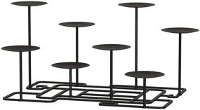 img 4 attached to QIKADSEN 8 Fireplace Candle Candelabra Candleholder: Stylish Mantle Decor for Flameless or Wax Pillar Candles - Black Iron Stand for Desk or Floor, Supporting DIY