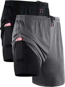 img 4 attached to 🏃 Neleus Men's 2-in-1 Running Shorts with Liner - Dry Fit Workout Shorts Featuring Pockets