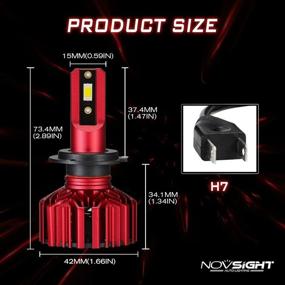 img 3 attached to H7 LED Headlight Bulbs - NOVSIGHT 60W 12000 Lumens | 400% Bright Conversion Kit | 6500K Cool White - Waterproof (Pack of 2)