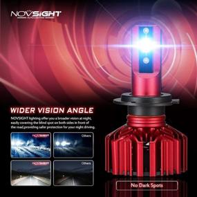 img 2 attached to H7 LED Headlight Bulbs - NOVSIGHT 60W 12000 Lumens | 400% Bright Conversion Kit | 6500K Cool White - Waterproof (Pack of 2)