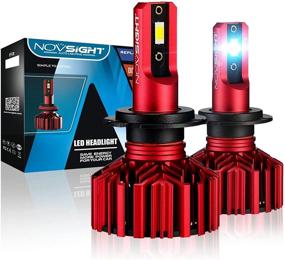 img 4 attached to H7 LED Headlight Bulbs - NOVSIGHT 60W 12000 Lumens | 400% Bright Conversion Kit | 6500K Cool White - Waterproof (Pack of 2)