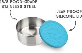 img 3 attached to 🥪 LunchBots 4.5 oz Snack and Side Dish Containers - Set of 2 (4.5 oz) - Leak Proof for Bags and Bento Boxes - Food-Grade Stainless Steel With Silicone Lids - Aqua - Enhanced SEO