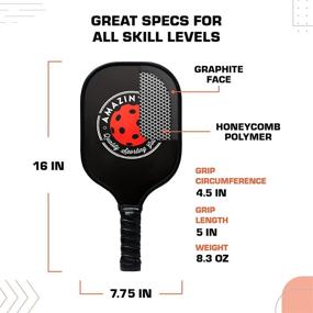 img 2 attached to Amazin’ Aces Graphite Pickleball Set - 2 Graphite Pickleball Paddles + 4 Balls + Mesh Carry Bag - Premium Rackets with Graphite Face + Polymer Honeycomb Core