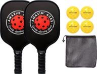 amazin’ aces graphite pickleball set - 2 graphite pickleball paddles + 4 balls + mesh carry bag - premium rackets with graphite face + polymer honeycomb core логотип