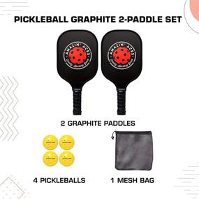 img 3 attached to Amazin’ Aces Graphite Pickleball Set - 2 Graphite Pickleball Paddles + 4 Balls + Mesh Carry Bag - Premium Rackets with Graphite Face + Polymer Honeycomb Core