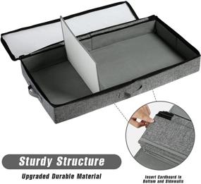 img 1 attached to 📦 TidyCorner Under Bed Storage Containers - 4.5" Tall Low Profile Organizer for Sweaters, Shoes, and Blankets - Sturdy Structure - 2 Pack - Grey