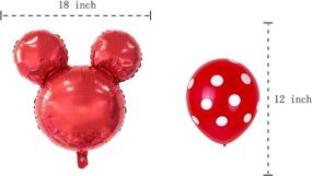 img 2 attached to 🎈 33 Mickey Party Balloons - 12" Latex & 18" Polyester Aluminum Film Balloons, Red Black Yellow for Kid's Birthday Party Supplies