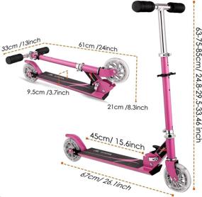 img 3 attached to 🛴 WeSkate Foldable Kids Scooter with Adjustable Height, LED Lights, and Flashing Wheels - Perfect Scooter for Boys and Girls Age 3-12