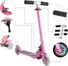 img 1 attached to 🛴 WeSkate Foldable Kids Scooter with Adjustable Height, LED Lights, and Flashing Wheels - Perfect Scooter for Boys and Girls Age 3-12