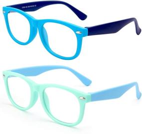 img 4 attached to 👓 Protective Blue Light Blocking Glasses for Kids Age 3-15 - Gaoye 2 Pack, Anti Glare & UV, Ideal for Computer Gaming and Screen Time
