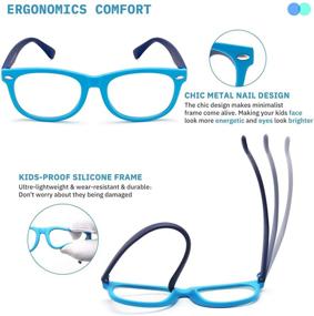 img 2 attached to 👓 Protective Blue Light Blocking Glasses for Kids Age 3-15 - Gaoye 2 Pack, Anti Glare & UV, Ideal for Computer Gaming and Screen Time