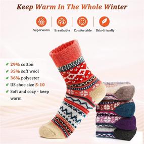 img 3 attached to Socks Taotique Pairs Winter Christmas Sports & Fitness