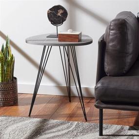 img 4 attached to 🔲 Safavieh Mid-Century Modern Side Table in Grey and Black from the Wolcott Collection