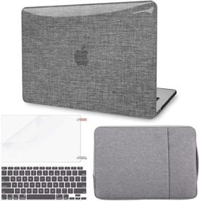 img 4 attached to 🏻 G JGOO MacBook Air 13 inch Case 2021 2020 2019 2018 Release M1 A2337 A2179 A1932 Touch ID, MacBook Air 2020 Case Retina, Fabric Laptop Hard Shell Case with Laptop Sleeve and Keyboard Cover