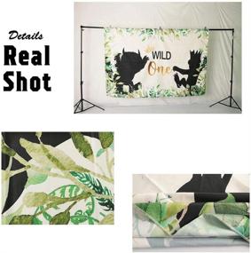 img 2 attached to 🎉 Funnytree 7x5ft Soft Fabric Wild One 1st Birthday Party Backdrop - Wrinkle-free & Durable Animals Themed Photography Background for Jungle Baby Boy Photo Booth Decorations & Banner