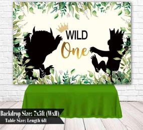 img 3 attached to 🎉 Funnytree 7x5ft Soft Fabric Wild One 1st Birthday Party Backdrop - Wrinkle-free & Durable Animals Themed Photography Background for Jungle Baby Boy Photo Booth Decorations & Banner