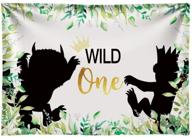 🎉 funnytree 7x5ft soft fabric wild one 1st birthday party backdrop - wrinkle-free & durable animals themed photography background for jungle baby boy photo booth decorations & banner logo