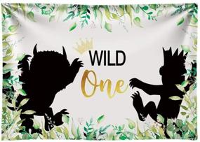 img 4 attached to 🎉 Funnytree 7x5ft Soft Fabric Wild One 1st Birthday Party Backdrop - Wrinkle-free & Durable Animals Themed Photography Background for Jungle Baby Boy Photo Booth Decorations & Banner