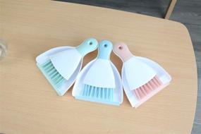 img 1 attached to 🧹 Green Xifando Mini Cleaning Brush with Dustpan Set - Plastic Broom and Dustpan for Desktop Cleaning - Mini Cleaning Set