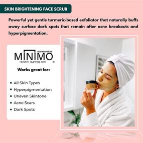 img 1 attached to 🍑 Turmeric Skin Brightening Facial Scrub with Citrus Peach Glow by Minimo Bath & Body