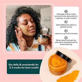 img 2 attached to 🍑 Turmeric Skin Brightening Facial Scrub with Citrus Peach Glow by Minimo Bath & Body