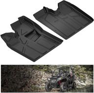 🏞️ kiwi master tpe floor mats - compatible for polaris rzr 570 800 900 - front row all-weather slush mat with heel pocket - black, enhanced protection logo