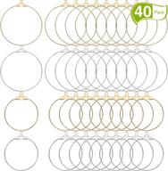 💍 40 pieces round beading hoop earring for jewelry making - earring finding supplies for earring making logo