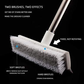 img 3 attached to Ultimate Floor Scrub Brush: Long Handle, Stiff Bristle Scrubber for Deck, Bathroom, Tub, Tile, Grout, Kitchen, Pool & Patio Cleaning - Gray