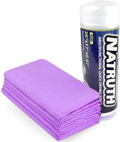 img 4 attached to 🧣 NATRUTH PVA Cooling Towel 26"x17" - Super Absorbent Chamois Cloth for Car, Pets & More - Original Synthetic Leather Towel in Tube (Purple)
