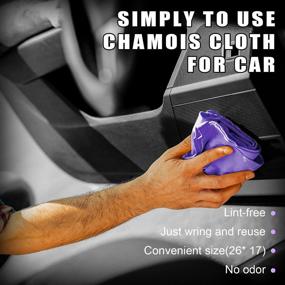 img 1 attached to 🧣 NATRUTH PVA Cooling Towel 26"x17" - Super Absorbent Chamois Cloth for Car, Pets & More - Original Synthetic Leather Towel in Tube (Purple)