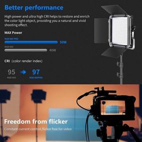 img 2 attached to 💡 Neewer 660 PRO RGB LED Video Light with APP Control, 50W Video Lighting 360° Full Color, CRI 97+ | Barndoor/U Bracket | Gaming, Streaming, YouTube, Webex, Broadcasting, Web Conference, Photography