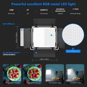 img 3 attached to 💡 Neewer 660 PRO RGB LED Video Light with APP Control, 50W Video Lighting 360° Full Color, CRI 97+ | Barndoor/U Bracket | Gaming, Streaming, YouTube, Webex, Broadcasting, Web Conference, Photography