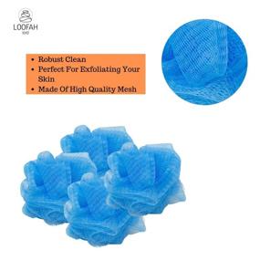 img 2 attached to 🛁 12 Blue Loofah Lord Bath/Shower Loofahs Pouf Mesh: Wholesale Bulk Lot