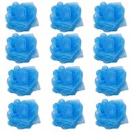 🛁 12 blue loofah lord bath/shower loofahs pouf mesh: wholesale bulk lot logo