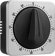 👨 keeqii kitchen timer - 60 minute magnetic countdown timer with 80db alarm sound - perfect for home baking, cooking, steaming - stainless steel mechanical timer (new & improved) логотип