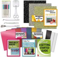 🎉 cricut beginner bundle - glitter iron-on heat transfer vinyl, vinyl sheets, tool kit, pens, ebook logo