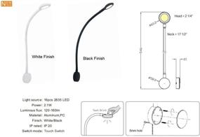 img 1 attached to 12V гусиная карта свет с лампой на теплом белом светодиоде для применения дома, в автомобиле, грузовике, лодке, доме на колесах и в самолете (4 000К)