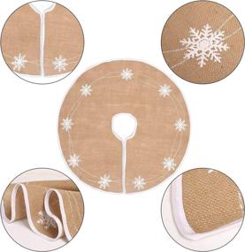 img 1 attached to 🎄 HOHOTIME 48 inch Burlap White Snowflake Christmas Tree Skirt: Festive Xmas Holiday Party Decoration Mat