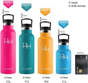 img 3 attached to 🥤 HoneyHolly Stainless Steel Vacuum Insulated Water Bottle - BPA Free, Leakproof Sport Bottle with Straw and Filter, 350ML - Hot & Cold Drinks Bottle for Kids - Travel Thermoflask