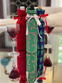 img 3 attached to 🍷 Christmas Wine Bottle Bags - Sustainable and Reusable! Elevate your bottle presentation. (Pack of 4 with gift tags and decorative ribbons)