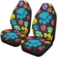 🐾 premium and vibrant pet paws print car seat covers: stretchable, soft, and universal fit for suv sedan vans - 2 piece set by instantarts logo