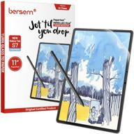 enhance writing and drawing experience on samsung galaxy tab s7 with bersem paperfeel [2 pack] screen protector: matte, anti glare, easy installation kit included logo