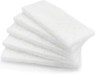 🧽 large non-abrasive white cleaning scrubbing pads 5 pack - multi-purpose glass shower scouring sponges, 10" x 4.5" - compatible with universal holders logo