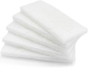 img 4 attached to 🧽 Large Non-Abrasive White Cleaning Scrubbing Pads 5 Pack - Multi-Purpose Glass Shower Scouring Sponges, 10" x 4.5" - Compatible with Universal Holders